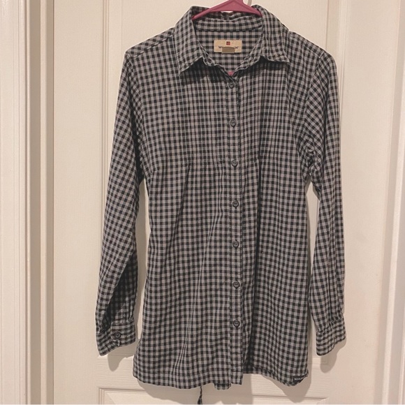 Woolrich Buffalo Plain Pintuck Top with Tie Back - Picture 1 of 5